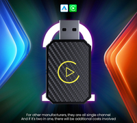 Adaptador Inalámbrico Portátil Mini para Carplay y Android Auto 2 en 1, Adaptador Carplay para Automóvil