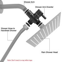 Bras de douche G1/2 in All Metal Universal 3 Way Brass Diverter Valve Water Distribution Valve Chrome plated For Shower