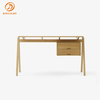 Bureau d'écriture en bois massif de style moderne du milieu du siècle, table de bureau de style scandinave avec deux tiroirs pour bureau à domicile et salle d'étude