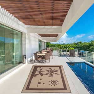 Tapis d'extérieur tissé réversible antidérapant résistant aux intempéries en PP, à poils longs, avec boucles aux coins, pour <span class=keywords><strong>voyage</strong></span> et prière - Product Image 1