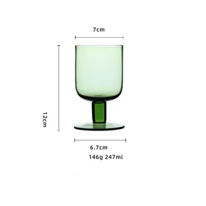 热销产品透明饮用水玻璃酒杯杯水晶复古高脚杯