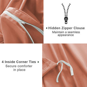 طقم غطاء لحاف قطن 100% بتصميم مطبوع من Cloudland Amis، طقم مفروشات سرير فاخر مع غطاء وسادة، مقاس Queen مكون من 3 قطع - Product Image 6