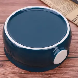 Shaving Bowl Yaqi Dark Blue Color Ceramic Shaving Bowl For Men Shaving Brush Soap Bowl