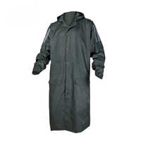 Imperméable unisexe en polyester noir, veste de pluie longue à capuche avec fermeture éclair imperméable, vêtements de pluie