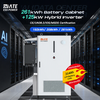 Batterie au lithium MATE 125 kW 261 kWh certifiée UL9540A, refroidie par liquide, pour stockage d'énergie BESS extérieur, onduleur hybride pour centre de données IA