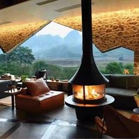 Chimenea Suspendida Personalizada con Llama Simulada, Modelo Electrónico Atomizador, Humidificador Decorativo para Sala de Estar, Estilo Platillo Volador