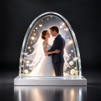 Neelpure 197335 Cadre photo en cristal personnalisé en forme d'arche pour cadeau d'anniversaire de mariage, affichage d'images de couple, décoration intérieure OEM ODM