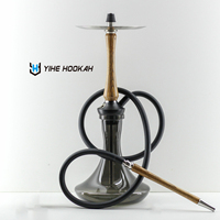 Ensemble de narguilé moderne de luxe de grande taille avec logo personnalisé d'usine narguilé chicha chicha bois en acier inoxydable avec laque techniques