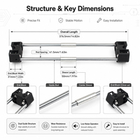 Perakitan Pengganti Sumbu X untuk Printer 3D Bambu Lab Seri X1 P1, Kit Rel Pandu Logam dengan Blok Ujung untuk X1C P1P