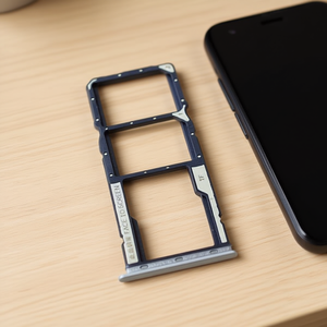 Bandeja para tarjeta SIM Micro SD para Xiaomi Redmi 10A gris - Product Image 3