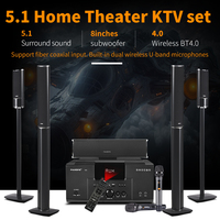 Système de Home Cinéma Surround 5.1 avec Karaoké USB Microphone Sans Fil Amplificateur Haut-Parleur et Bluetooth