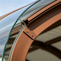 Véranda de luxe en aluminium avec toit arqué en verre trempé, double vitrage, isolation thermique, taille personnalisée, fabrication OEM directe