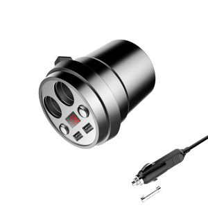 Répartiteur d'allume-cigare de voiture 3.1A, double port USB, affichage numérique, chargeur de voiture 12V, noir - Product Image 3