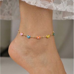 Nueva Pulsera de Tobillo de Acero Inoxidable con Esmalte, Diseño <span class=keywords><strong>Pac</strong></span>-<span class=keywords><strong>Man</strong></span>, Ajustable, Impermeable e Hipoalergénica para Mujer - Product Image 4