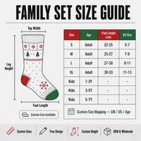 Chaussettes de Noël en coton tricoté personnalisées pour ensemble familial assorti, vente en gros, marque privée, OEM, ODM, conception gratuite