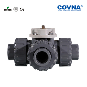 Válvula de Bola Eléctrica de PVC de 3 Vías con Puerto en T COVNA, Válvula de Bola Eléctrica de Plástico, Válvula de Bola Eléctrica de UPVC de Doble Unión - Product Image 4