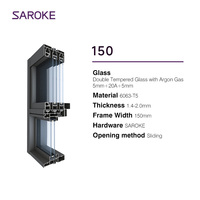 Ventanas de Aluminio Negras de Doble Cristal con Certificación CE, Grandes y Personalizadas para Viviendas Residenciales