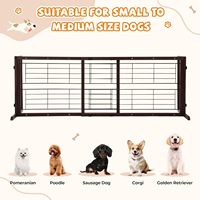 Barrière pour chien autoportante d'intérieur 38-67 po, extra large, en bois, design moderne naturel, barrières de sécurité pour chiots 21,06 po de hauteur, sans perçage, marron