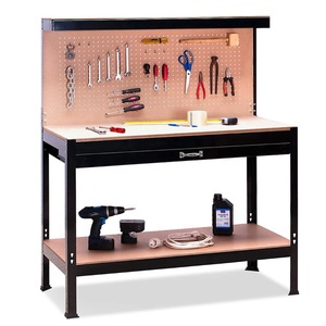 Etabli industriel d'<span class=keywords><strong>horloger</strong></span> réglable Armoire à outils en métal Rangement Garage Banc de travail avec panneau perforé et tiroir - Product Image 1