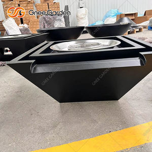 Brasero et Fontaine d'Eau en Acier Corten Écologique Tendance 2026 avec Accessoire Piqueur - Noir, pour Piscine - Product Image 3