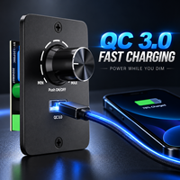 Panneau de commande à intensité variable LED 12V DC avec chargeur rapide QC 3.0, gradation PWM 0%-100% pour camping-car, bateau, camion, caravane, remorque
