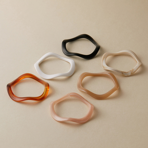 2025 Offre Spéciale nouveau Boho Style personnalité acrylique <span class=keywords><strong>Bracelet</strong></span> à la mode coloré cravate teinture processus femmes manchette <span class=keywords><strong>Bracelet</strong></span> - Product Image 5
