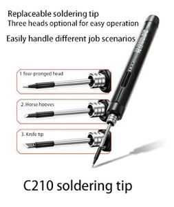 <span class=keywords><strong>Fer</strong></span> à <span class=keywords><strong>souder</strong></span> portable <span class=keywords><strong>sans</strong></span> <span class=keywords><strong>fil</strong></span> à chargement USB Chauffage rapide en 6 secondes avec indicateur de sécurité LED Stabilité de température réglable - Product Image 6
