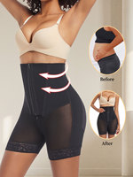 Shorts gainants taille haute en dentelle pour femme, effet ventre plat et rehausseur de fesses, sous-vêtements amincissants