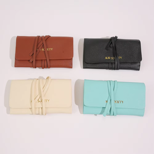 Pochette de rangement pour bijoux personnalisée en velours, portable, rectangulaire, moderne et élégante, 18*38cm, avec fermeture à nouer, accessoires quotidiens EQ EQ2343 - Product Image 3