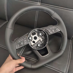 Volant en cuir personnalisé avec bouton de démarrage pour <span class=keywords><strong>Audi</strong></span> B9 A3 A4 A5 RS3 RS4 RS7 B8 RS5 S3 S4 S5 A6 A8 Q5 Q7 TT R8 S6 Accessoires de voiture - Product Image 6
