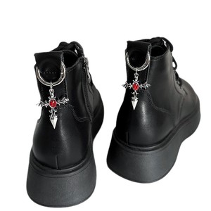 Fibbia per <span class=keywords><strong>Scarpe</strong></span> in Lega di Zinco con Strass Rossi e Blu a Forma di Ali di Demone, Stile Punk, Versatile per Stivali Martin - Product Image 5