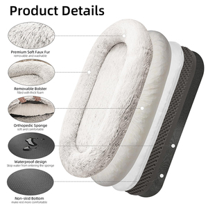Odm lit géant de luxe pour chien de compagnie Oem pour adultes humains relax canapé chaise longue orthopédique mousse à mémoire de forme Xxl taille humaine lit pour chien <span class=keywords><strong>dor</strong></span> humain - Product Image 4