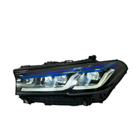 Feux avant SJC Auto à trois couleurs pour BMW Série 5 G30 G38 LCI 2021-2023, lampes LED avant jaunes, blanches, rouges, feux de jour DRL