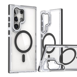 เคสโทรศัพท์แม่เหล็กใสสำหรับ Samsung S25 S22 S24 Ultra S23 Plus พร้อมที่ยึดฟิล์มเลนส์ ป้องกันการกระแทก ฝาครอบอะคริลิก - Product Image 3