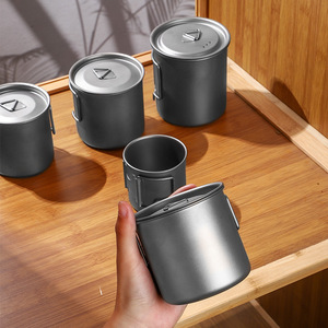Ventes d'usine Grande capacité 200ml-750ml Tasses en céramique <span class=keywords><strong>Titane</strong></span> pur Double couche Bureau et Camping en plein air Ensemble pour usage domestique - Product Image 2