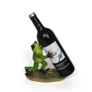 Porte-vin en forme de grenouille en résine personnalisé petit animal porte-bière ornement de table décoration de la maison