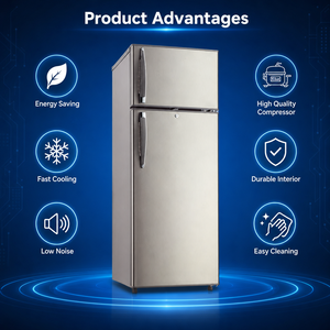 Réfrigérateurs à double porte avec congélateur supérieur, grande capacité, économie d'énergie, contrôle mécanique de la température, avec distributeur d'eau - Product Image 4