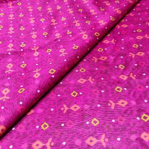 Abstract Printed Woven Chanderi <b>Silk</b> <b>Fabric</b> Multicolor Lightweight Premium Ethnic Home Textile Saree Kurti Suit Dupatta Dress - Product Image 3