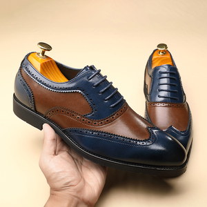 Chaussures habillées Oxford à enfiler pour hommes, grande taille 37-48, imperméables, en cuir PU pleine fleur, faites à la main, de haute qualité, pour l'hiver et l'automne, idéales pour les mariages - Product Image 4