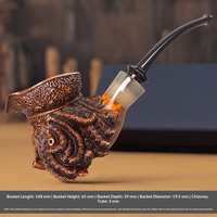 MUXIANG David Jones Briar Wood Smoking Pipe Octopus Design Men's Exclusive Solid Wood Vintage Tobacco Pipe 3mm Filter