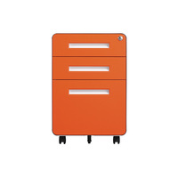 Armoire de classement mobile en acier à 3 tiroirs verrouillables avec roulettes