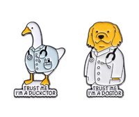 Broches en émail modernes sur le thème des animaux vétérinaires, fantaisie, personnalisées, électroplaquées, accessoires de collection, thème lettres, jeu de mots, jeu de rôle