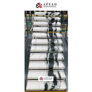 Escalera de mármol blanco con forma de Panda para interiores, baldosas de suelo en espiral de piedra negra, escalón flotante, precio de fábrica - Product Image 3