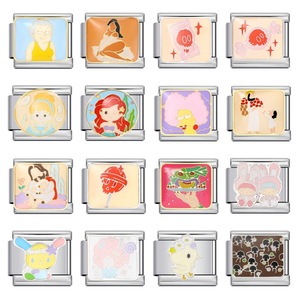อุปกรณ์ตกแต่ง DIY ตัวการ์ตูน ยางยืดทำมือ โมดูลาร์ อิตาเลียนชาร์ม สแตนเลสสตีล ชุบทองคำขาว ประดับเพชรซิร์คอน แฟชั่นทันสมัย - Product Image 1