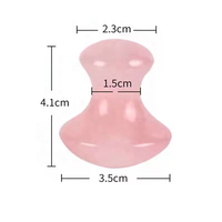 Masseur facial Gua Sha en forme de champignon en quartz rose naturel et obsidienne noire pour le cou, le visage et le massage des yeux