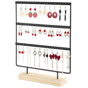 Black Color <b>Hanging</b> Earring Organizer <b>Stand</b> Display Holder for <b>Hanging</b> Earrings Jewelry Organizers - Product Image 1