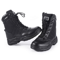 Bottes tactiques d'entraînement en plein air en cuir noir, bottes d'alpinisme antidérapantes, bottes de combat dans le désert
