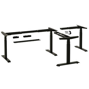โต๊ะทำงานปรับระดับความสูงได้แบบยืน รูปตัว L 3 ขา 3 มอเตอร์ ไฟฟ้า - Product Image 3