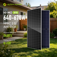 Panneau solaire monocristallin anti-poussière HPBC 2.0 640W 650W 655W 660W 670W pour toiture