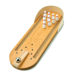 ชุดเกมโบว์ลิ่งบนโต๊ะชุดของเล่นไม้ขนาดเล็กสำหรับเป็นของขวัญในเทศกาลคริสต์มาสของขวัญแสนตลกสำหรับโต๊ะทำงานในบ้านของเล่นเพื่อบรรเทาความเครียด - Product Image 1